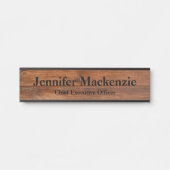 名前モダンプレートウッドグレイン素朴ドアサイン サインプレート (正面)