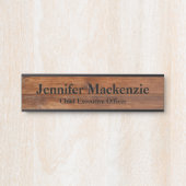 名前モダンプレートウッドグレイン素朴ドアサイン サインプレート (正面)