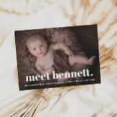 名前モダンベビーフォト誕生 案内状