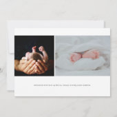 名前モダンベビーフォト誕生 案内状 (裏面)