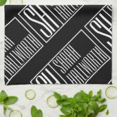 名前モダンモノグラムパターンのイニシャル キッチンタオル (折り畳み)