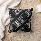 名前モダンモノグラムパターンのイニシャル クッション (ブランケット)