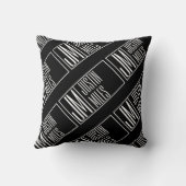 名前モダンモノグラムパターンのイニシャル クッション (裏面)