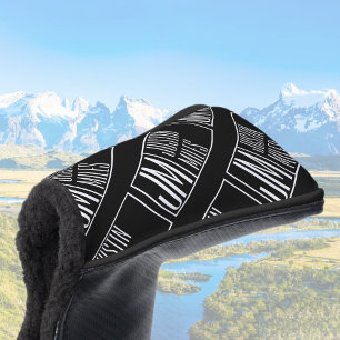 名前モダンモノグラムパターンのイニシャル ゴルフヘッドカバー