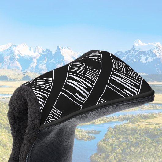 名前モダンモノグラムパターンのイニシャル ゴルフヘッドカバー