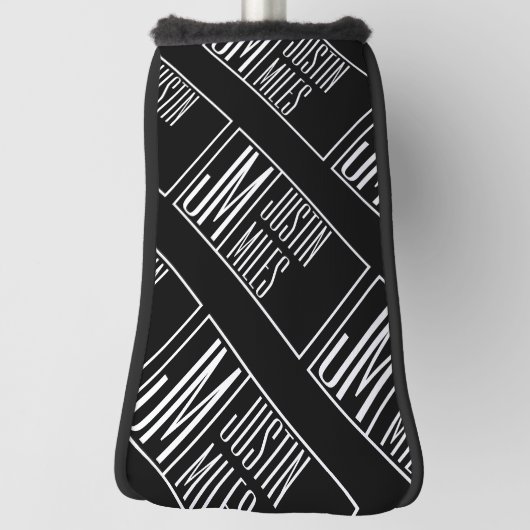 名前モダンモノグラムパターンのイニシャル ゴルフヘッドカバー (回転90)