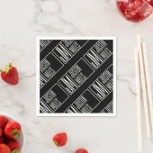 名前モダンモノグラムパターンのイニシャル スタンダードカクテルナプキン (インサイチュ)