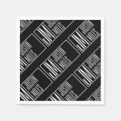 名前モダンモノグラムパターンのイニシャル スタンダードカクテルナプキン (正面)