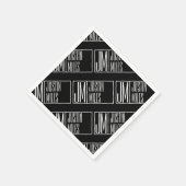 名前モダンモノグラムパターンのイニシャル スタンダードカクテルナプキン (角)