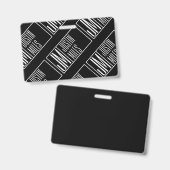 名前モダンモノグラムパターンのイニシャル バッジ (表裏)