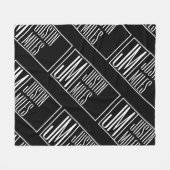 名前モダンモノグラムパターンのイニシャル フリースブランケット (正面(横))