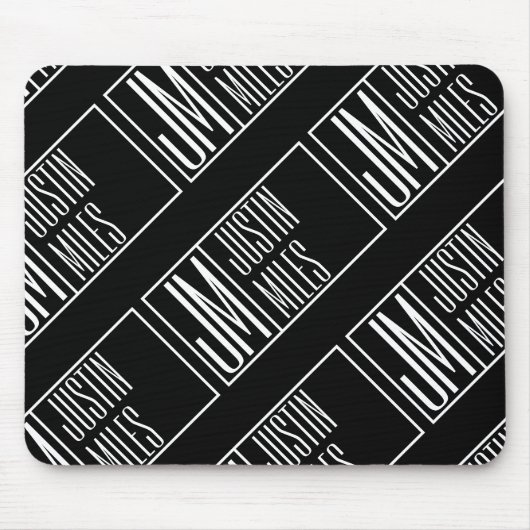 名前モダンモノグラムパターンのイニシャル マウスパッド (正面)