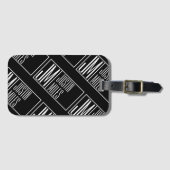 名前モダンモノグラムパターンのイニシャル ラゲッジタグ (正面横)