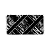 名前モダンモノグラムパターンのイニシャル ラベル (正面)