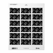 名前モダンモノグラムパターンのイニシャル ラベル (フルシート)