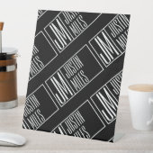 名前モダンモノグラムパターンのイニシャル 台座サイン (インサイチュ)