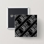 名前モダンモノグラムパターンのイニシャル 缶バッジ (正面&裏面)