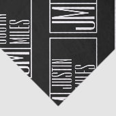 名前モダンモノグラムパターンのイニシャル 薄葉紙 (詳細)