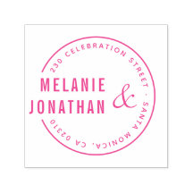 名前モダンラウンド結婚の差出人住所