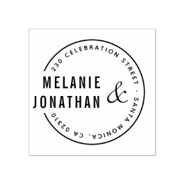 名前モダンラウンド結婚の差出人住所 ラバースタンプ