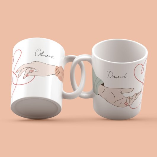 名前モダンラブイラストレーションエレガント マグカップ