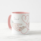 名前モダンラブイラストレーションエレガント マグカップ (正面左)