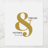 名前モダン付きアンパサンド ワインラベル (シングルラベル)