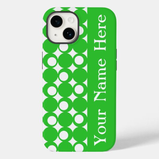 名前モダン付きグリーンボールデザイン Case-Mate iPhoneケース (裏面)