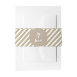 名前モダン付きタンストライプズと白結婚い 招待状ベリーバンド