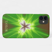 名前モダン付きネオングリーンブラウンフラクタル Case-Mate iPhoneケース (裏面(横))