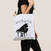 名前モダン付きピアノ音楽トートバッグ トートバッグ (クローズアップ)