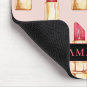 名前モダン付きピンクと赤の口紅のパタガーリーーン マウスパッド (コーナー)