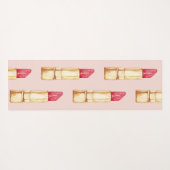 名前モダン付きピンクと赤の口紅のパタガーリーーン ヨガマット (裏面(横))