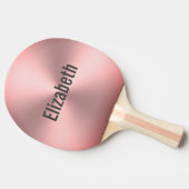 名前モダン付きピンクブラシ仕上げメタル外観 卓球ラケット (横)
