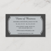 名前モダン付きモノグラム白黒クローバー 名刺 (裏面)