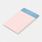 名前モダン付きリストを行うライトコーラルブルー ポストイット (アングル)