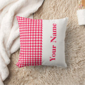 名前モダン付き千鳥格子のポピー クッション (ブランケット)