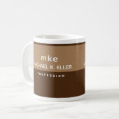 名前モダン付き半茶色のコーヒーマグ コーヒーマグカップ (正面左)