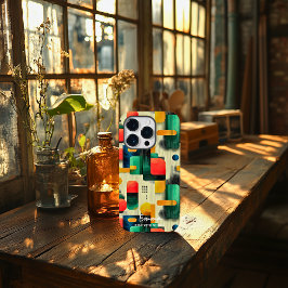 名前モダン付き抽象芸術ブパーソナライズされたロック Case-Mate iPhone 14 PROケース