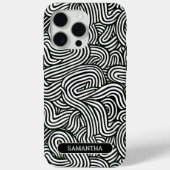 名前モダン付き白黒抽象芸術パターン Case-Mate iPhoneケース (裏面)