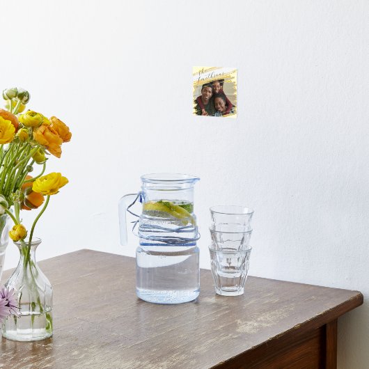 名前モダン付エレガントきフォトファミリポートレートの追加 箔ポスター (レイダウン (キッチン))