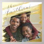 名前モダン付エレガントきフォトファミリポートレートの追加 箔ポスター (正面)