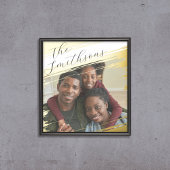 名前モダン付エレガントきフォトファミリポートレートの追加 箔ポスター