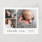 名前モダン写真コラージュベビーありがとう ポストカード (正面)