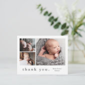 名前モダン写真コラージュベビーありがとう ポストカード (スタンド正面)