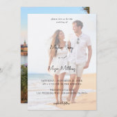 名前モダン写真6結婚のV3 - KR 招待状 (正面/裏面)