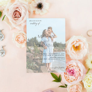 名前モダン写真6 Vertical結婚's 招待状