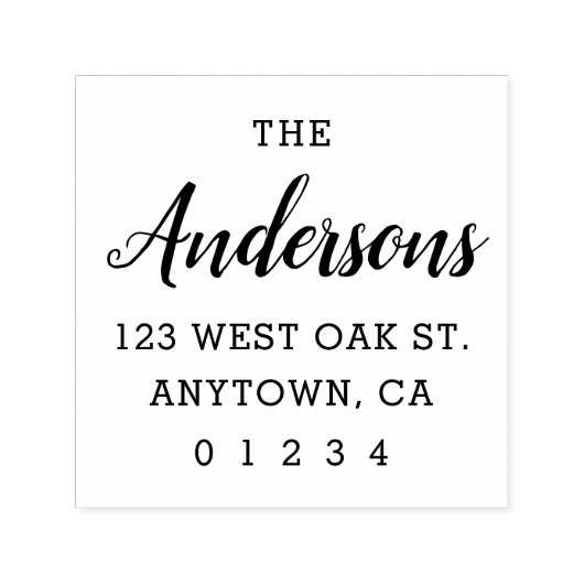 名前モダン書跡スクリプト差出人住所 セルフインキングスタンプ (デザイン)