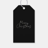 名前モダン水の色のスクリプトメリークリスマス ギフトタグ (裏面)