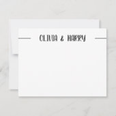 名前モダン白黒メモカード ノートカード (正面)